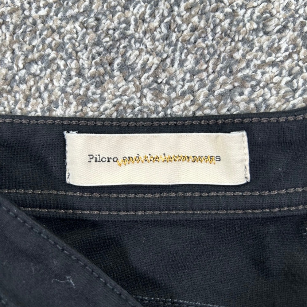 Pilcro and the Letterpress Serif Legging Pants Black Womens 26 Slim Velvet Felt - Picture 6 of 14